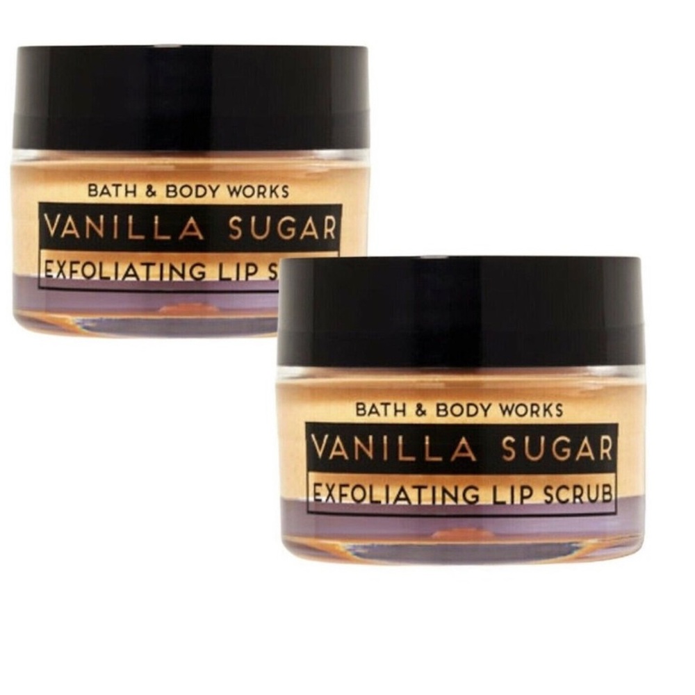 2 Bath & Body Works VANILLA SUGAR Exfoliating Lip Scrub 0.5 oz NEW